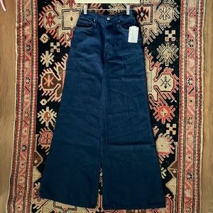 Free People Jeans Denim 24 XS Flared Wide Leg Sailor Palazzo